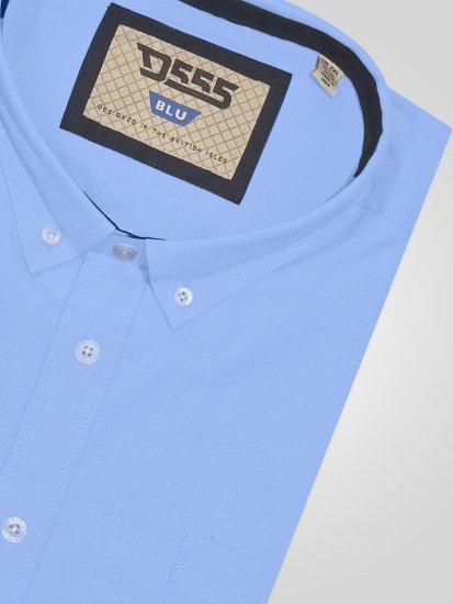 D555 James Camisa Oxford De Manga Corta TALL Azul Cielo - TALL camisas - Camisas TALL para hombre alto