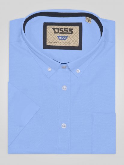 D555 James Camisa Oxford De Manga Corta TALL Azul Cielo - TALL camisas - Camisas TALL para hombre alto