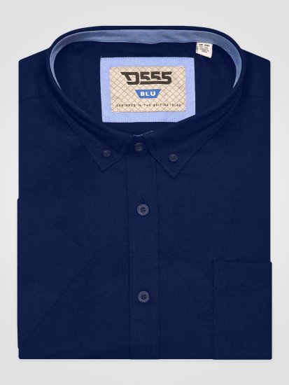 D555 James Camisa Oxford De Manga Corta TALL Azul Marino - TALL camisas - Camisas TALL para hombre alto