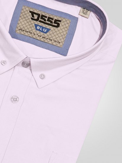 D555 James Camisa Oxford De Manga Corta TALL Rosa - TALL camisas - Camisas TALL para hombre alto