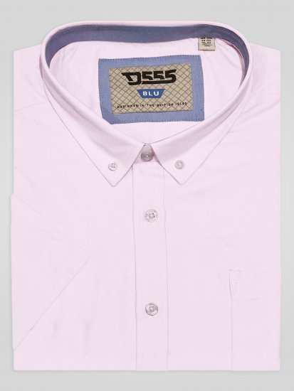D555 James Camisa Oxford De Manga Corta TALL Rosa - TALL camisas - Camisas TALL para hombre alto