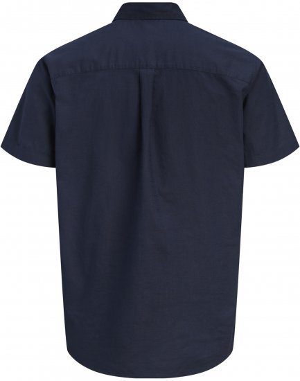 Jack & Jones Henry Slub Short Sleeve Navy - Camisas - Camisas 2XL-10XL