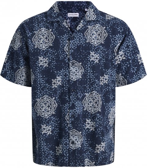 Jack & Jones Alfredo Shirt Short Sleeve Blue - Camisas de manga corta - Camisas Manga Corta Tallas Grandes