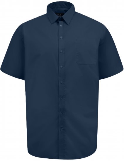 D555 Lucas Camisa Elástica De Manga Corta Resistente A Las Manchas Y Sin Plancha Azul Marino - Camisas - Camisas 2XL-10XL