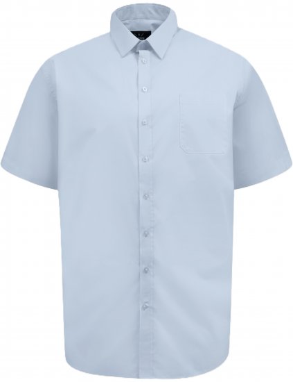 D555 Lucas Camisa Elástica De Manga Corta Resistente A Las Manchas Y Sin Plancha Azul Cielo - Camisas - Camisas 2XL-10XL