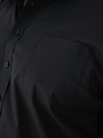 D555 Lucas Camisa Elástica De Manga Corta Resistente A Las Manchas Y Sin Plancha Negra - Camisas - Camisas 2XL-10XL