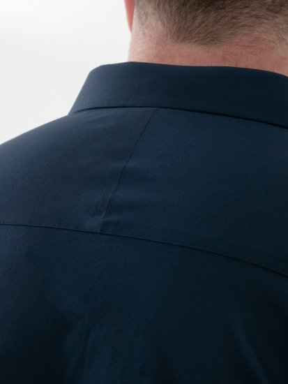 D555 Lucas Camisa Elástica De Manga Corta Resistente A Las Manchas Y Sin Plancha Azul Marino - Camisas - Camisas 2XL-10XL