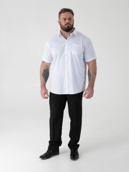 D555 Lucas Camisa Elástica De Manga Corta Resistente A Las Manchas Y Sin Plancha Blanca - Camisas - Camisas 2XL-10XL