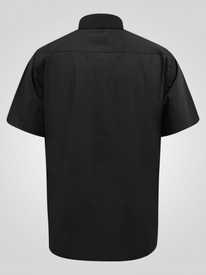 D555 Lucas Camisa Elástica De Manga Corta Resistente A Las Manchas Y Sin Plancha Negra - Camisas - Camisas 2XL-10XL