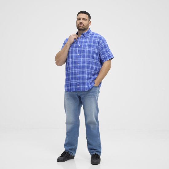 North Latitude 51145 Checked Short Sleeve Shirt Cobolt Blue - Camisas de manga corta - Camisas Manga Corta Tallas Grandes