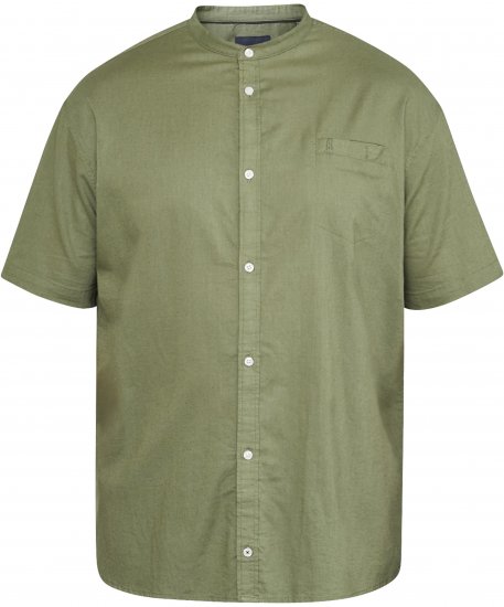 North Latitude 61109 Camisa de Manga Corta con Cuello Mao Verde Oliva - Camisas - Camisas 2XL-10XL