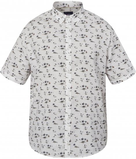 North Latitude 61111 Camisa de Lino Estampada Manga Corta Blanco - Camisas - Camisas 2XL-10XL