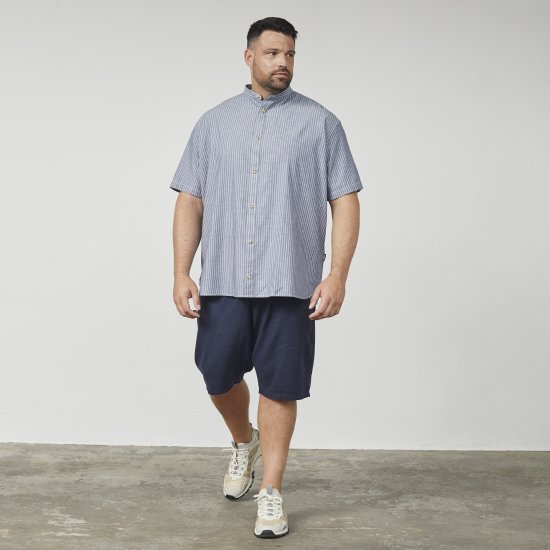North Latitude 61164 Camisa a Rayas con Cuello Mao Gris - Camisas - Camisas 2XL-10XL
