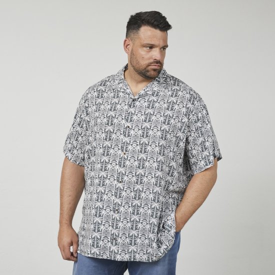 North Latitude 61313 Camisa de Viscosa con Cuello Cubano Gris - Camisas - Camisas 2XL-10XL