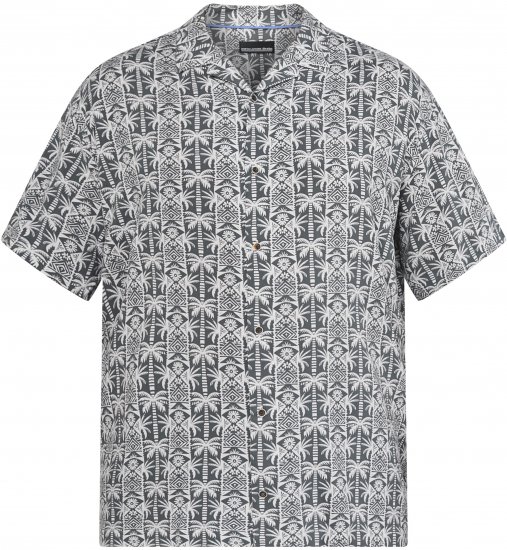 North Latitude 61313 Camisa de Viscosa con Cuello Cubano Gris - Camisas - Camisas 2XL-10XL