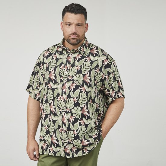 North Latitude 61357 Camisa de Viscosa con Estampado Integral Negro - Camisas - Camisas 2XL-10XL