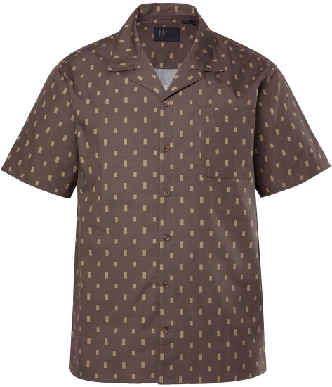 JP1880 Boxy Cuba Short Sleeve Shirt Brown - Camisas - Camisas 2XL-10XL