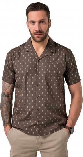 JP1880 Boxy Cuba Short Sleeve Shirt Brown - Camisas - Camisas 2XL-10XL
