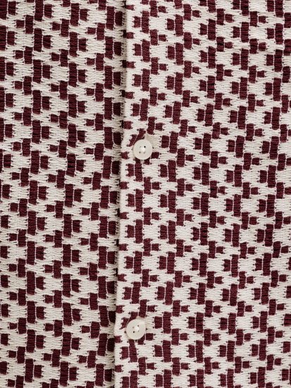 Jack & Jones Montauk Crochet Short Sleeve Shirt Dark Red - Camisas de manga corta - Camisas Manga Corta Tallas Grandes