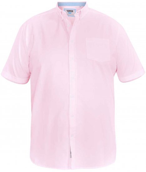 D555 James Camisa Oxford De Manga Corta TALL Rosa - TALL camisas - Camisas TALL para hombre alto