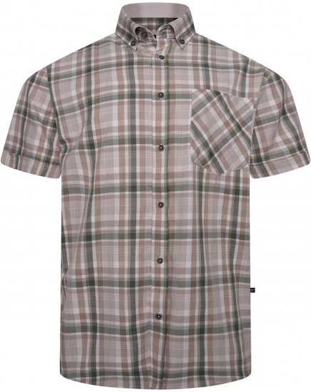 Kam Jeans 6339 Checked Short Sleeve Shirt Beige - Camisas - Camisas 2XL-10XL