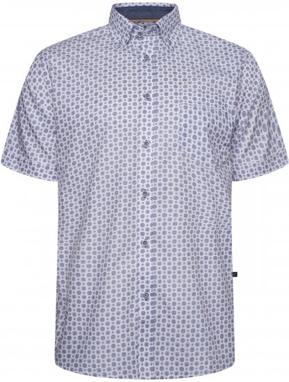 Kam Jeans 6345 Jewel Pattern Short Sleeve Shirt Blue - Camisas - Camisas 2XL-10XL