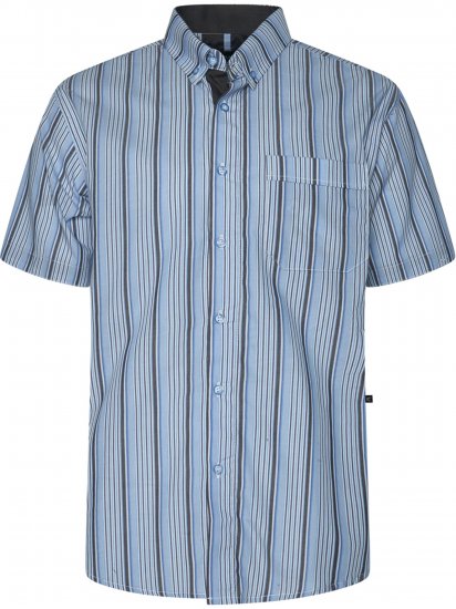 Kam Jeans 6374 Striped Short Sleeve Shirt Blue - Camisas - Camisas 2XL-10XL