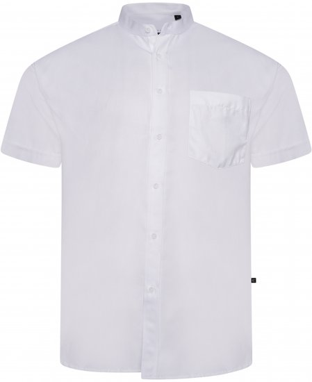 Kam Jeans P020 Premium Short Sleeve Oxford Shirt White - Camisas - Camisas 2XL-10XL