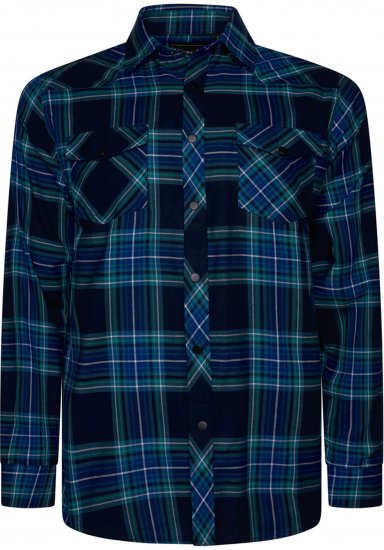 Kam Jeans 6353 Western Check Shirt Navy - Camisas - Camisas 2XL-10XL