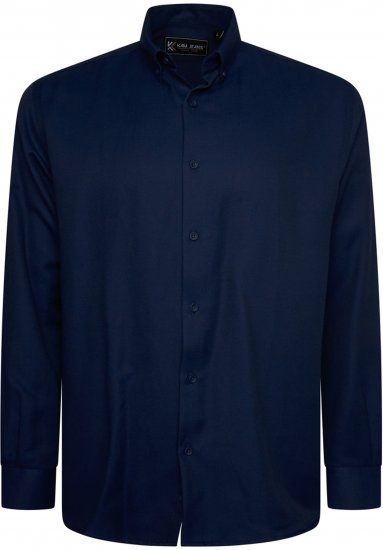 Kam Jeans 6357 Dobby Weave Shirt Navy - Camisas - Camisas 2XL-10XL