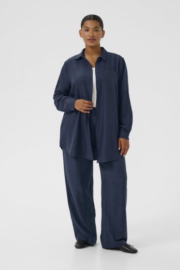 Kaffe Curve Ellie Shirt Tunic Moon Indigo Blue - Blusones - 