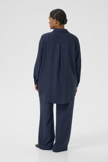 Kaffe Curve Ellie Shirt Tunic Moon Indigo Blue - Blusones - 