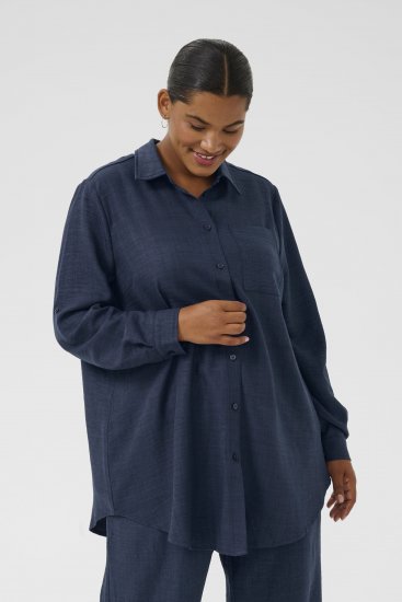 Kaffe Curve Ellie Shirt Tunic Moon Indigo Blue - Blusones - 