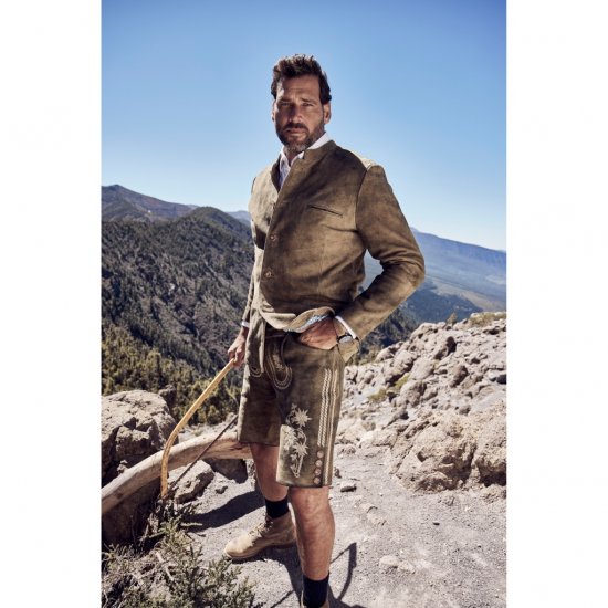 JP1880 Shorts Goat Suede with Belt Buckle Traditional Moss Green - Ropa de fiesta - Ropa de fiesta – Para celebrar con estilo y comodidad