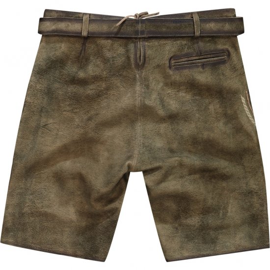 JP1880 Shorts Goat Suede with Belt Buckle Traditional Moss Green - Ropa de fiesta - Ropa de fiesta – Para celebrar con estilo y comodidad