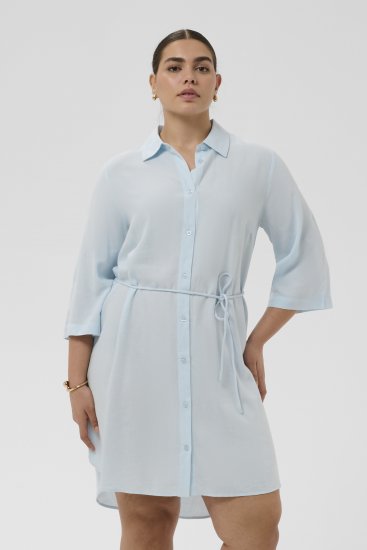Kaffe Curve Mille Short Shirt Dress Nantucket Breeze Blue - Vestidos mini - 
