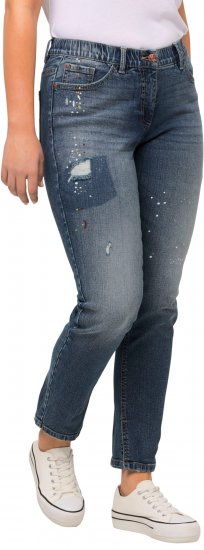 Ulla Popken Distressed Stretch Fit Sarah Jeans Blue Denim - Vaqueros & Pantalones de Mujer Tallas Grandes – Plus Size - 