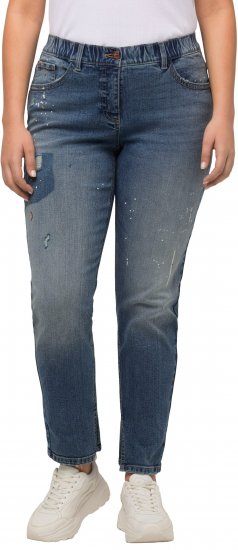 Ulla Popken Distressed Stretch Fit Boyfriend Jeans Blue Denim - Vaqueros & Pantalones de Mujer Tallas Grandes – Plus Size - 