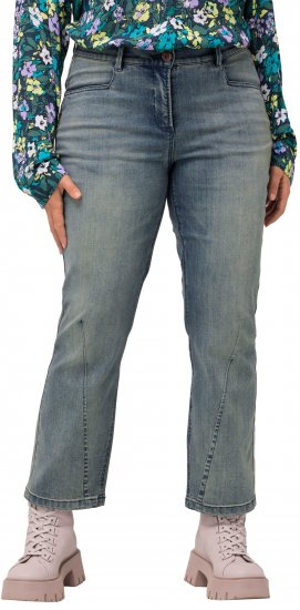 Ulla Popken Splatter Painted Jeans Washed Blue Denim - Vaqueros & Pantalones de Mujer Tallas Grandes – Plus Size - Vaqueros y pantalones, EU 42-70