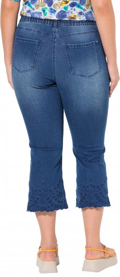 Ulla Popken Cropped Flared Eyelet Jeans Denim Blue - Vaqueros & Pantalones de Mujer Tallas Grandes – Plus Size - 