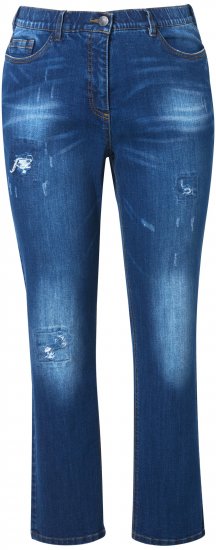 Ulla Popken Lightly Distressed Stretch Fit Jeans Blue Denim - Vaqueros & Pantalones de Mujer Tallas Grandes – Plus Size - 