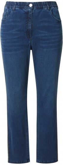Ulla Popken Rhinestone Seam Stretch Fit Jeans Blue Denim - Vaqueros & Pantalones de Mujer Tallas Grandes – Plus Size - 