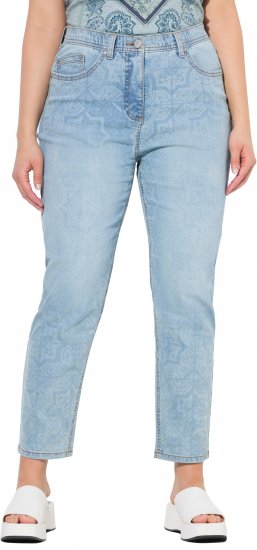Ulla Popken Tile Laser Print Stretch Fit Jeans Light Light Blue Denim - Vaqueros & Pantalones de Mujer Tallas Grandes – Plus Size - 