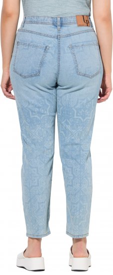 Ulla Popken Tile Laser Print Stretch Fit Jeans Light Light Blue Denim - Vaqueros & Pantalones de Mujer Tallas Grandes – Plus Size - 