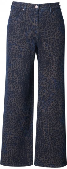 Ulla Popken Leopard Print Stretch Fit Jeans Ink Blue - Vaqueros & Pantalones de Mujer Tallas Grandes – Plus Size - 