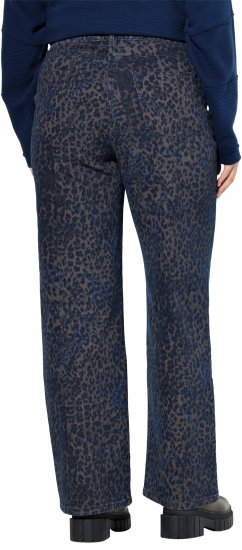 Ulla Popken Leopard Print Stretch Fit Jeans Ink Blue - Vaqueros & Pantalones de Mujer Tallas Grandes – Plus Size - 