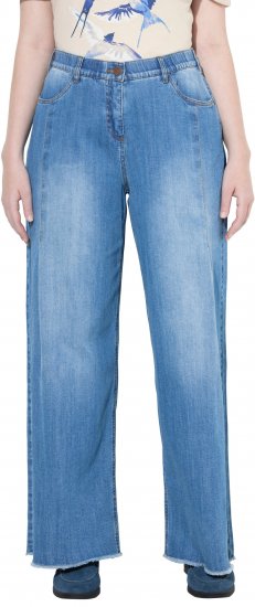 Ulla Popken Extra Wide Leg Stretch Fit Jeans Light Blue - Vaqueros & Pantalones de Mujer Tallas Grandes – Plus Size - 