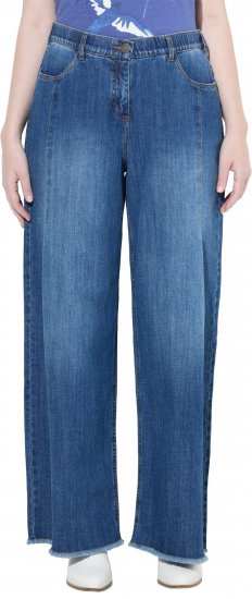 Ulla Popken Extra Wide Leg Stretch Fit Jeans Denim Blue - Vaqueros & Pantalones de Mujer Tallas Grandes – Plus Size - 