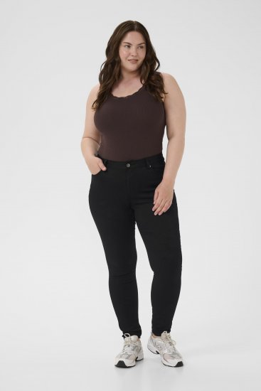 Kaffe Curve Lena Slim Jeans Black Deep - Vaqueros - 