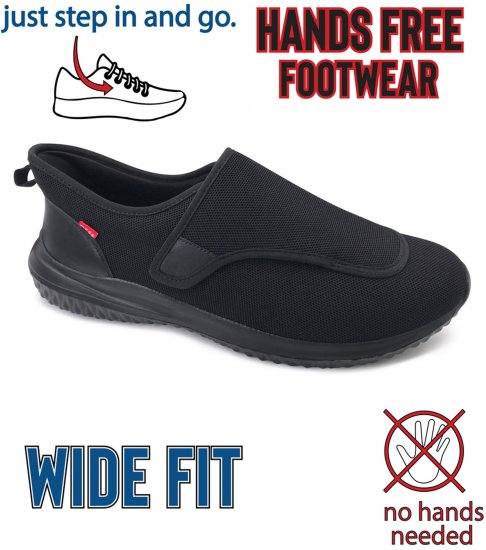 D555 Shelvey Kingsize Open Top Knitted Shoe Black - Zapatillas de deporte - 